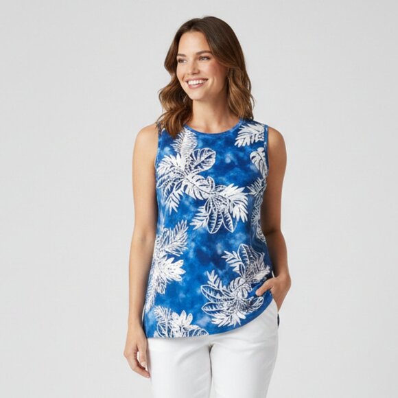 APT 9 Tops - APT 9 Women's Blouse Floral Tank Blue Tshirt Sleeveless Top Size M